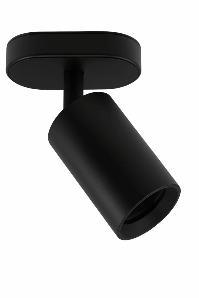 Foco superficie GU-10 TS138S-1 BK NEGRA acero 110*70*165 mm