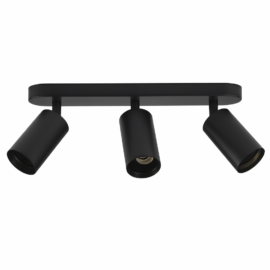 Foco superficie GU-10 TS205S-3 BK NEGRO 3/1 ACERO 220MM