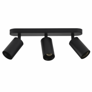 Foco superf. GU-10 TS205S-3 BK NEGRO 3/1 ACERO 220MM