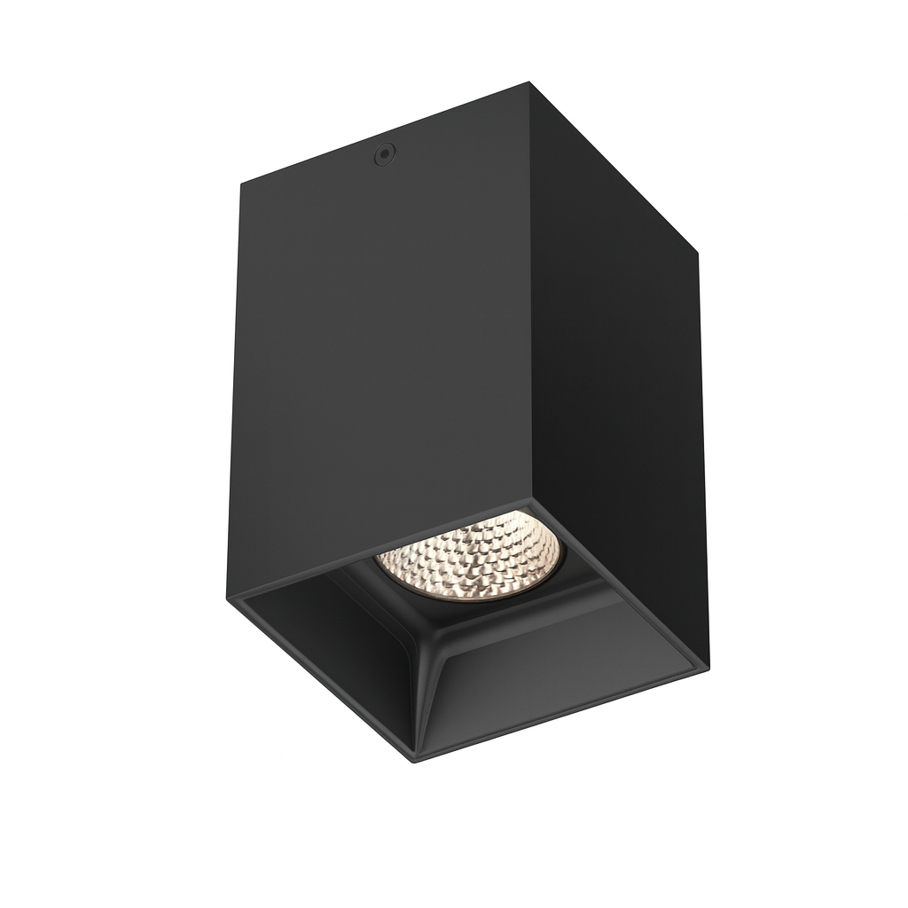 Foco superficie GU-10 TS126 basculante. recesado BK NEGRO # 80 x 125 POLY