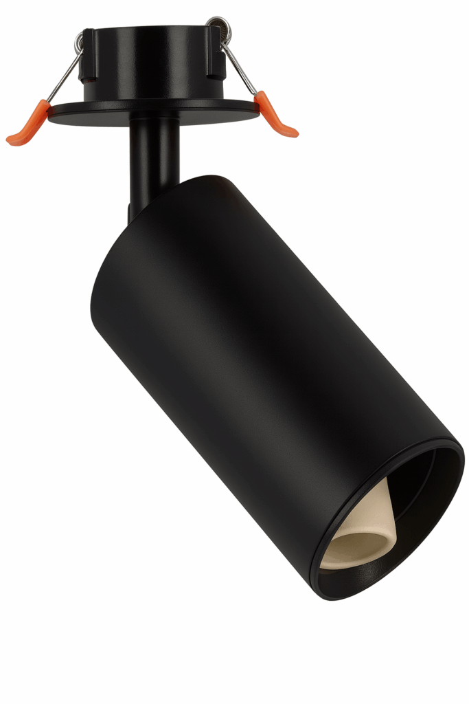 Foco empotrable GU-10 TS205A BK negro 55 x 150 mm (50 mm) Aluminio