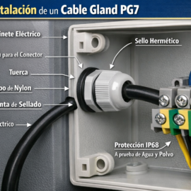 Conector para cable eléctrico de 3/4" de NYLON PG7 (GLAND)