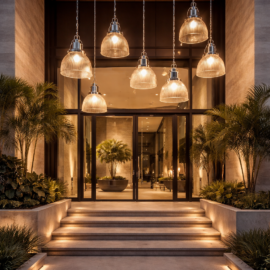 Lampara suspendida 12" difusor acrílico EVOLIGHT