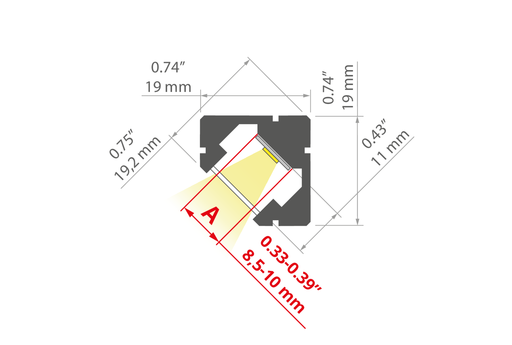 Perfil A00005A07_2 45 PLUS negro KLUS - Imagen 2