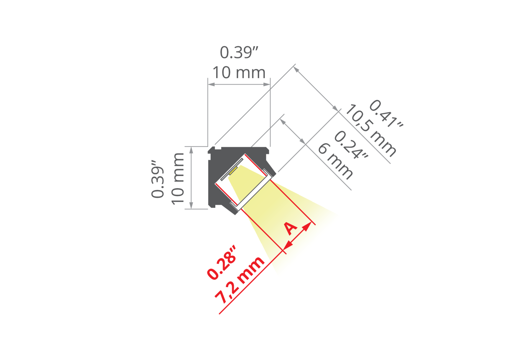 Perfil A00014A_2 PIKO-45 gris KLUS - Imagen 2
