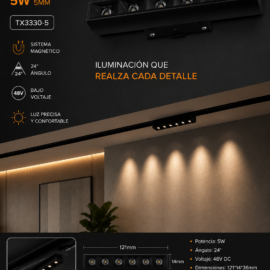 Lampara Magnética 5W 5mm TX3330-5 121*14*36mm 24° 48v Recesada