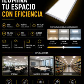 Panel 600x1200 CCT 96W (2X4) 85-265V 120° Backlit B29752-CCT ROOMLUX