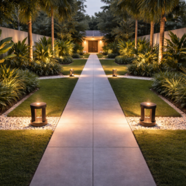 Baliza 15W 2700K BY-P18006 155*200 negra 100-245v de aluminio fundido