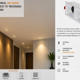 Empotrable Lineal DOTS 4w 3000k 67X37mm Blanco 15° Recesada 85-265V LZ-XD600