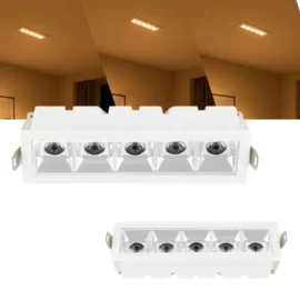 Empotrable lineal DOTS 10W 3000K BLANCO dimiable 139X37mm 15° 85-265V recesada BY-G2011 2X5 0-10V