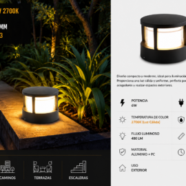 Baliza Mini 6W 2700k BY-50008D 110*110*105