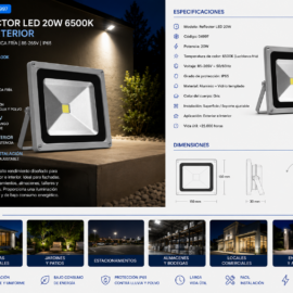 Reflector 20W 6500K 85-265V IP-65
