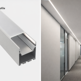 Perfil U 50*75 x 3 mt aluminio de suspension