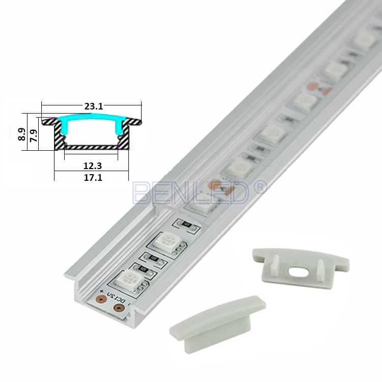 Perfil T 15 x 7 x 3 mt gris con difusor