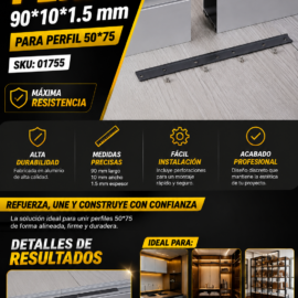 Unión de Perfil 90*10*1.5MM de 50*75 Perfil