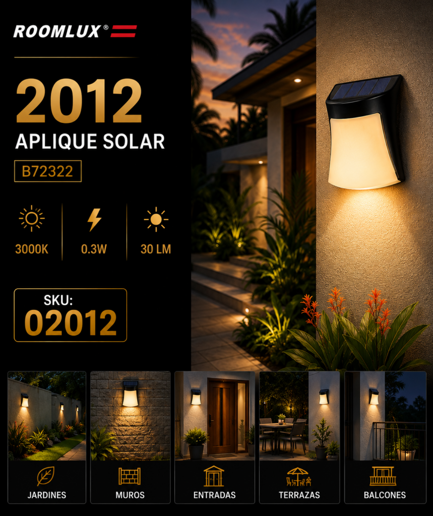 Aplique Solar B72322 3000K 0.3W 30 LM ROOMLUX