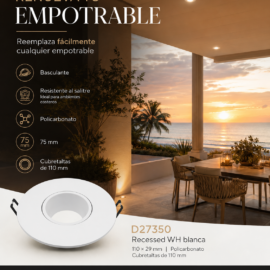 Empotrable basculante D27350 recesada WH blanca 75 mm (110*29) PC ROOMLUX