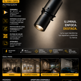 Foco de Riel Proyector SHARP TL-1080-/SB02 AC110/220V para Riel 2