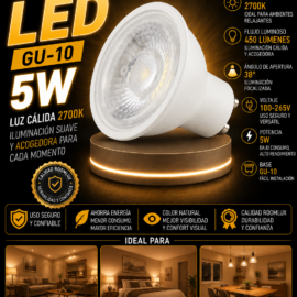 Bombillo 2700k 5w GU-10 B05520 100-265V ROOMLUX