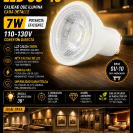 Bombillo 3000k 7w  GU-10 110-130V B05520 ROOMLUX